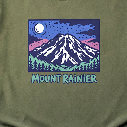 Mount Rainier at Night Cotton T-Shirt