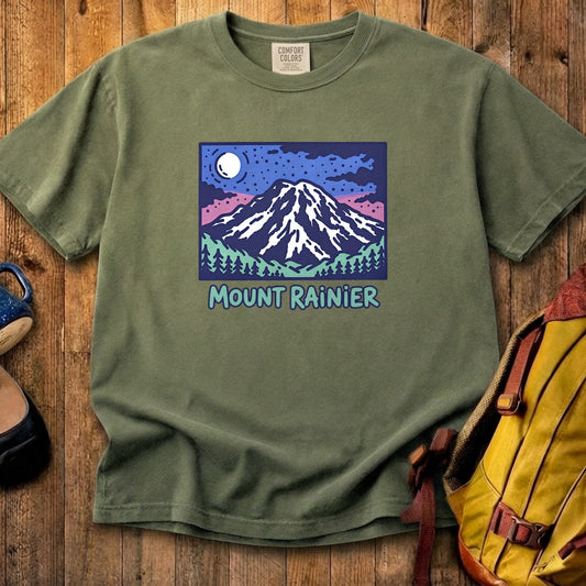 Mount Rainier at Night Cotton T-Shirt
