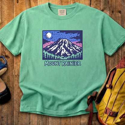 Mount Rainier at Night Cotton T-Shirt