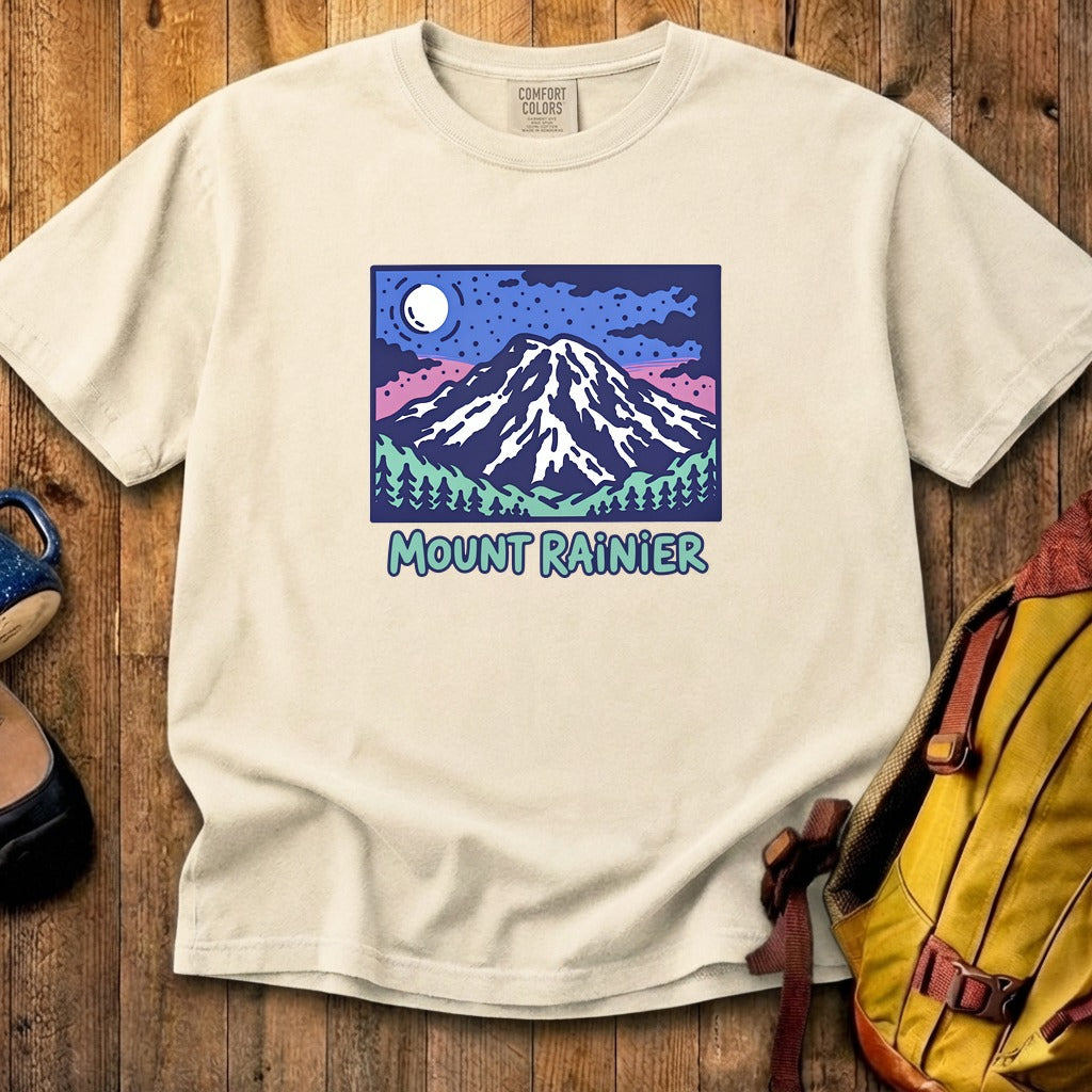 Mount Rainier at Night Cotton T-Shirt