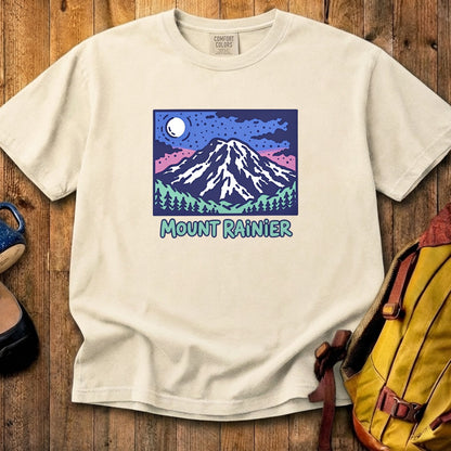Mount Rainier at Night Cotton T-Shirt