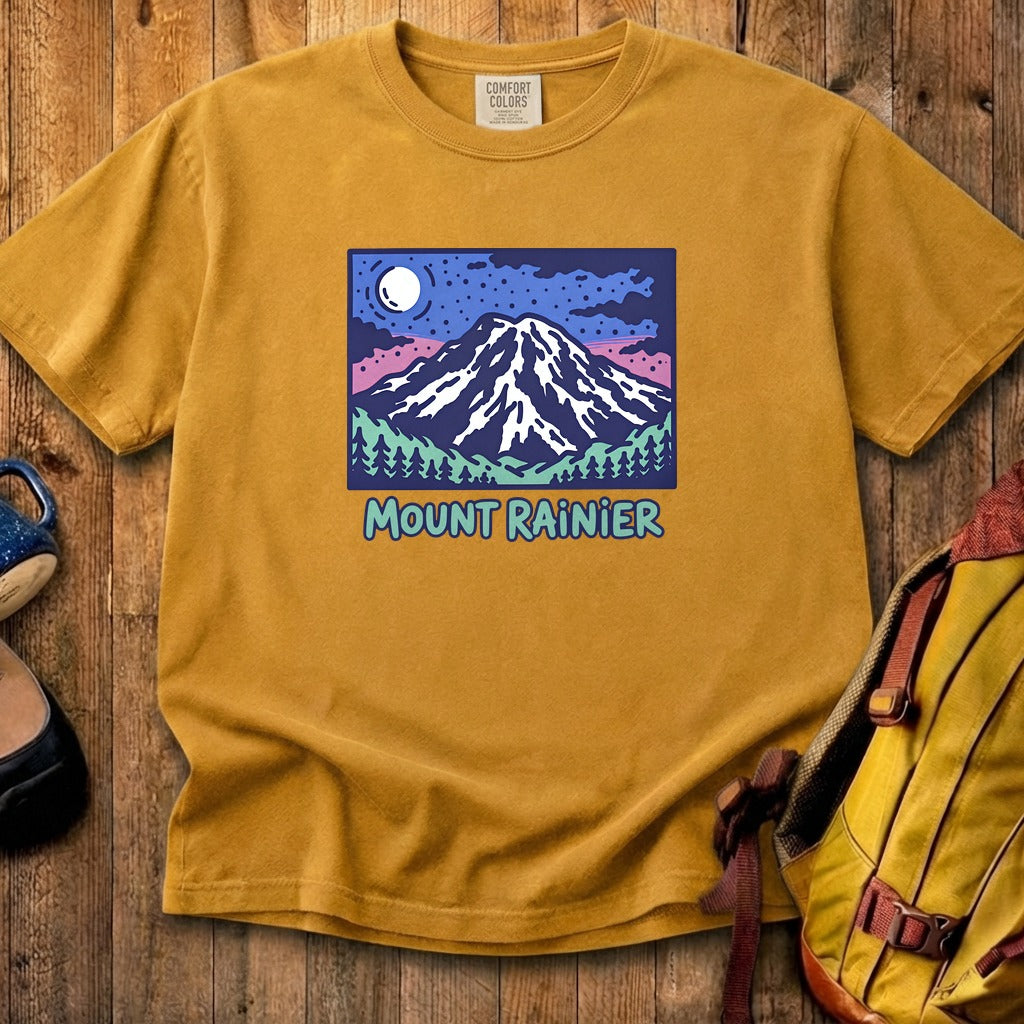 Mount Rainier at Night Cotton T-Shirt
