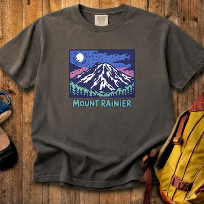 Mount Rainier at Night Cotton T-Shirt