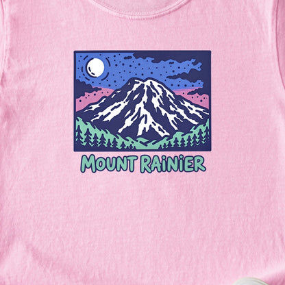 Mount Rainier at Night Kids Cotton T-Shirt