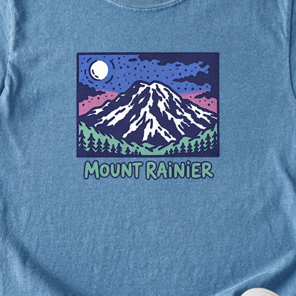 Mount Rainier at Night Kids Cotton T-Shirt