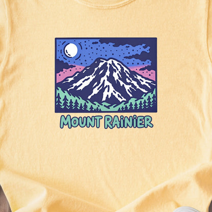 Mount Rainier at Night Kids Cotton T-Shirt