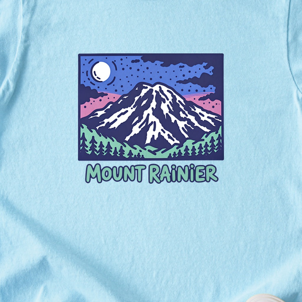 Mount Rainier at Night Kids Cotton T-Shirt