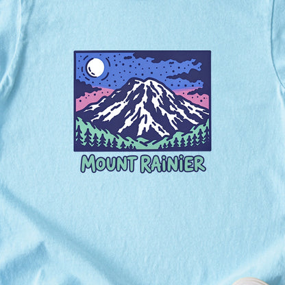 Mount Rainier at Night Kids Cotton T-Shirt
