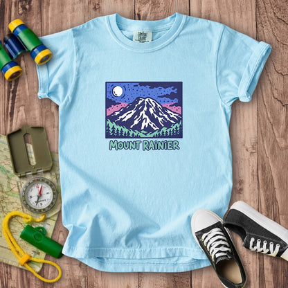 Mount Rainier at Night Kids Cotton T-Shirt