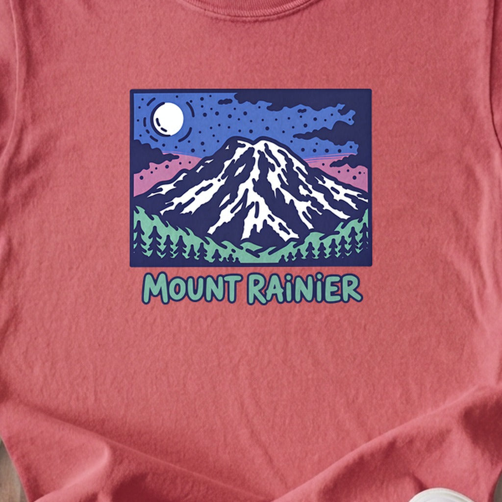Mount Rainier at Night Kids Cotton T-Shirt