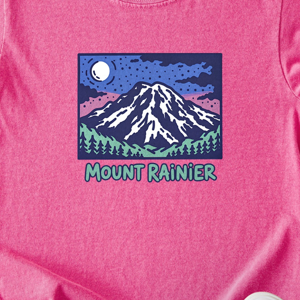 Mount Rainier at Night Kids Cotton T-Shirt