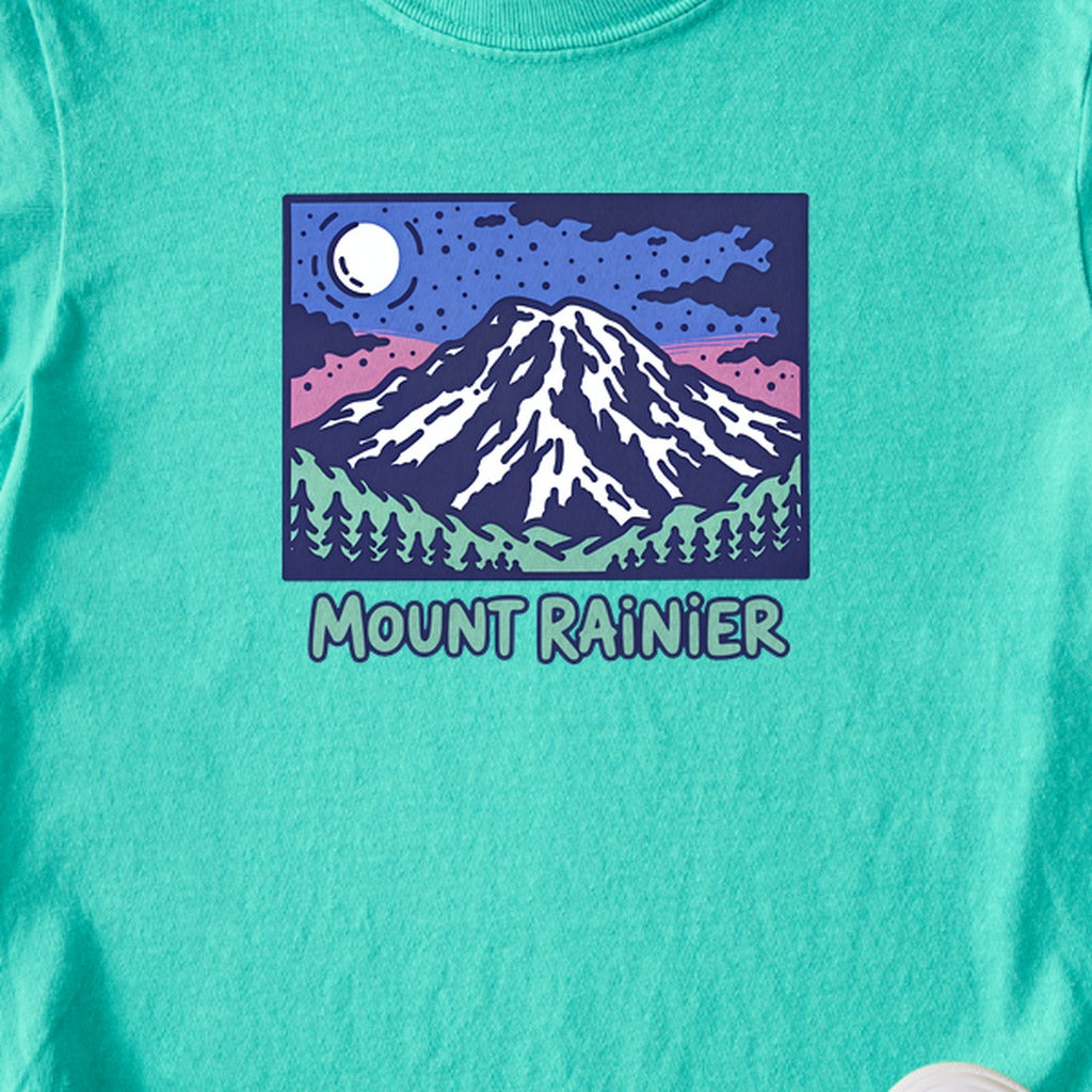 Mount Rainier at Night Kids Cotton T-Shirt
