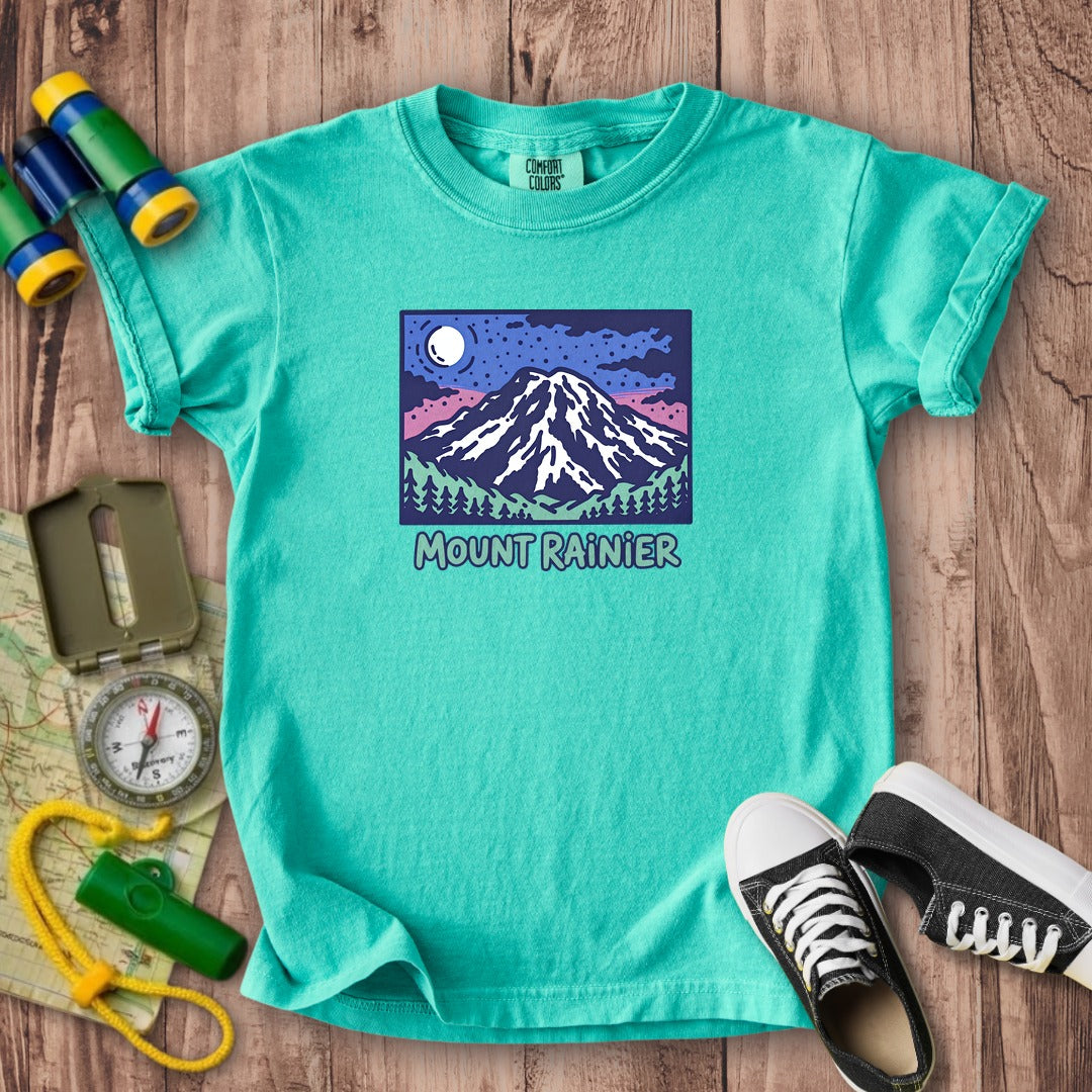 Mount Rainier at Night Kids Cotton T-Shirt