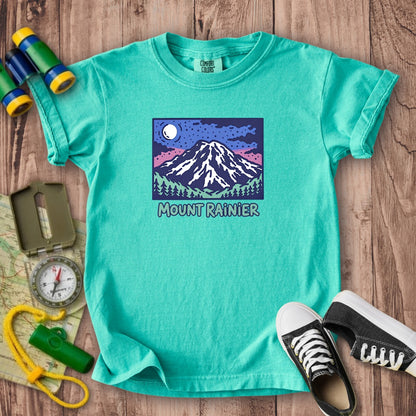 Mount Rainier at Night Kids Cotton T-Shirt