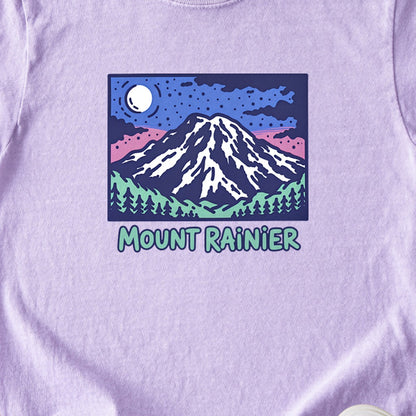 Mount Rainier at Night Kids Cotton T-Shirt