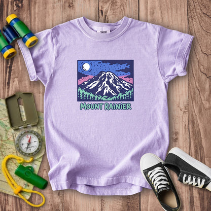 Mount Rainier at Night Kids Cotton T-Shirt
