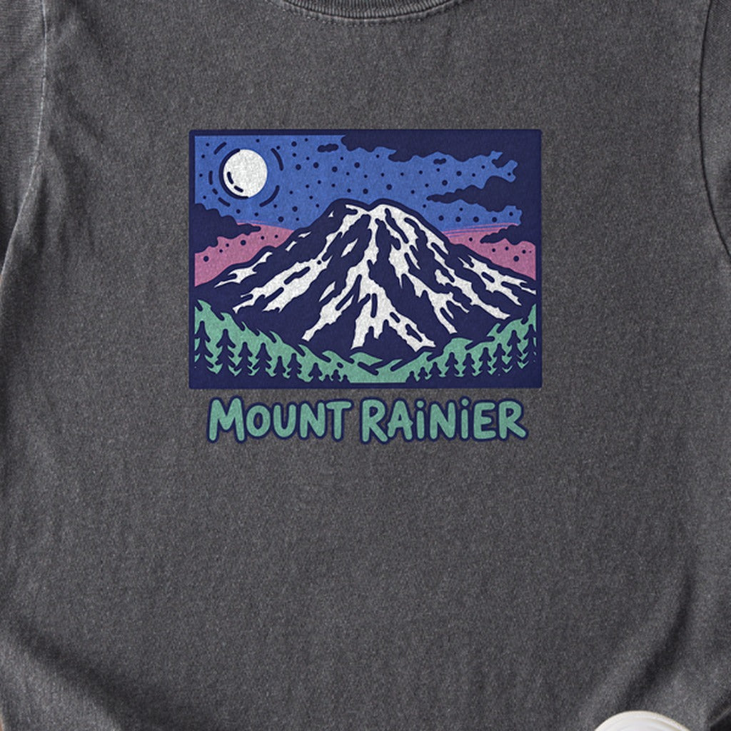 Mount Rainier at Night Kids Cotton T-Shirt