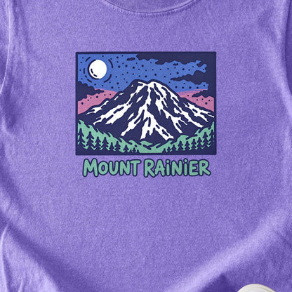 Mount Rainier at Night Kids Cotton T-Shirt