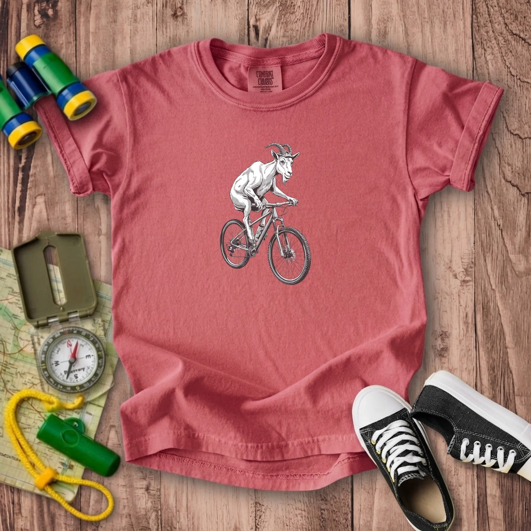 Mountain Goat Bike Kids Cotton T-Shirt