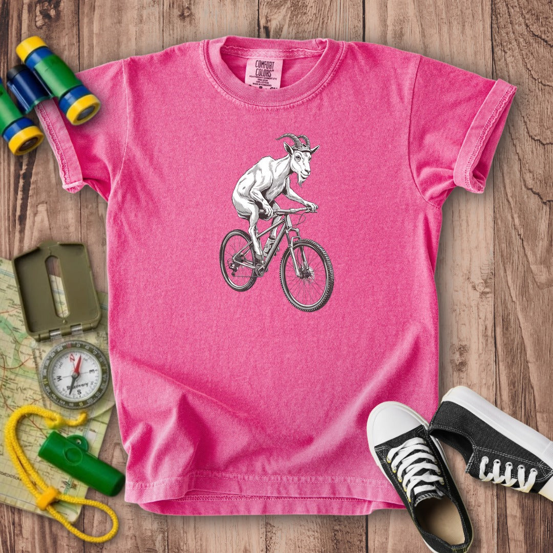 Mountain Goat Bike Kids Cotton T-Shirt