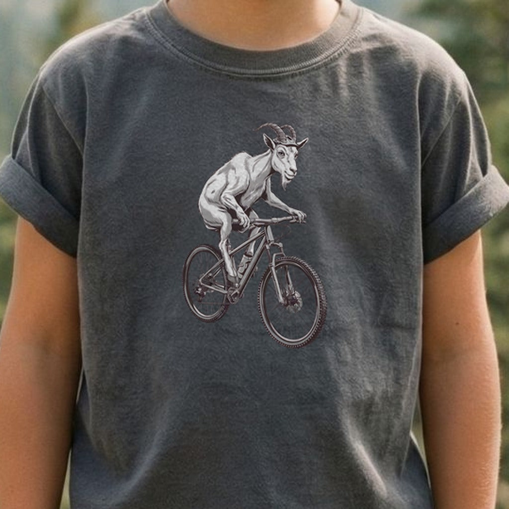 Mountain Goat Bike Kids Cotton T-Shirt