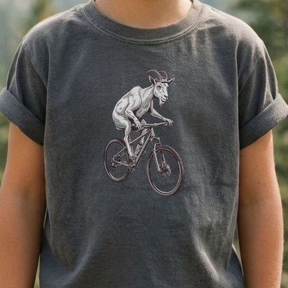 Mountain Goat Bike Kids Cotton T-Shirt