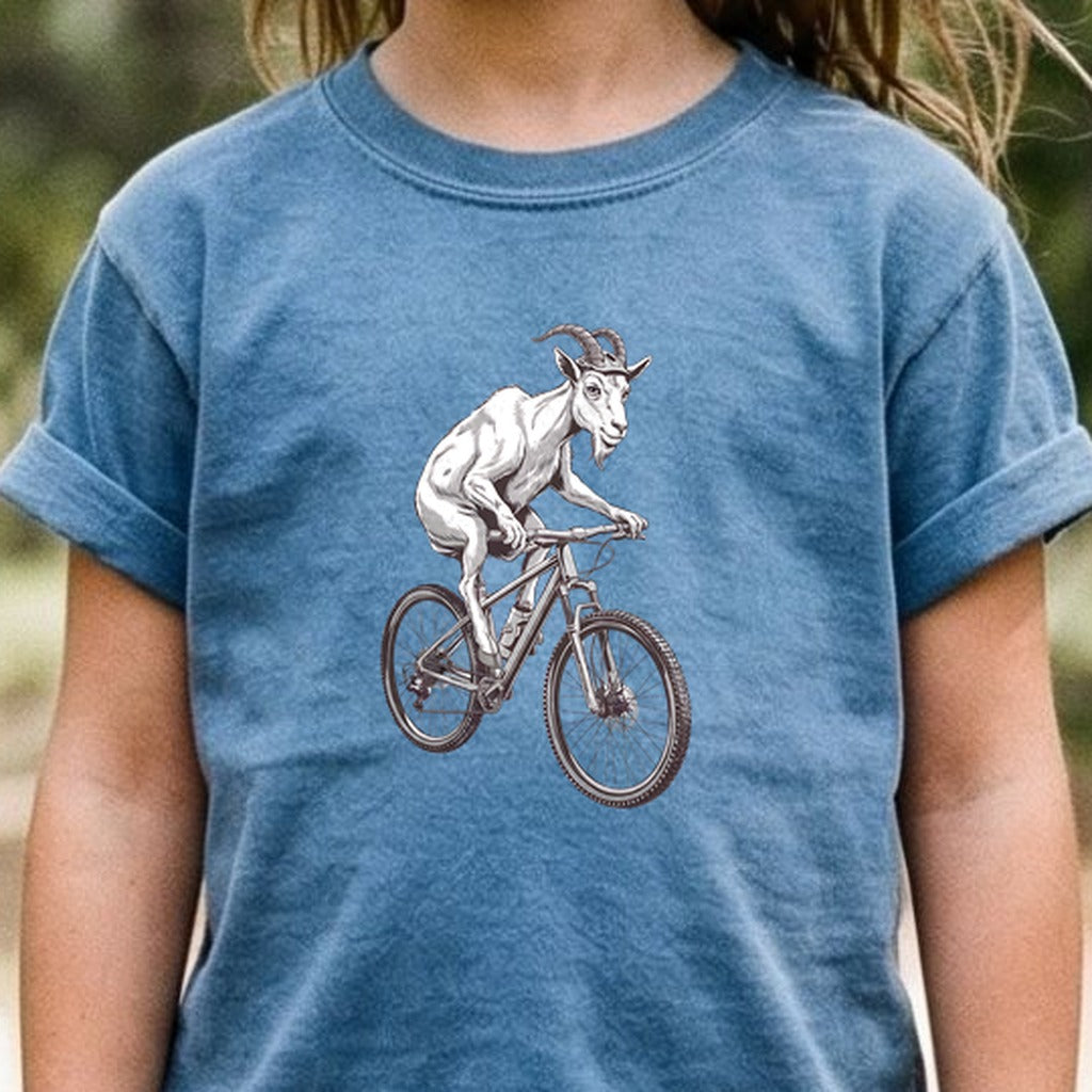 Mountain Goat Bike Kids Cotton T-Shirt
