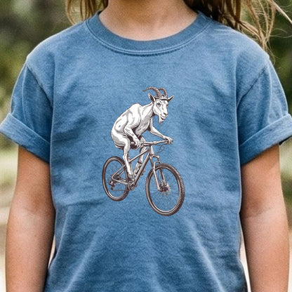 Mountain Goat Bike Kids Cotton T-Shirt