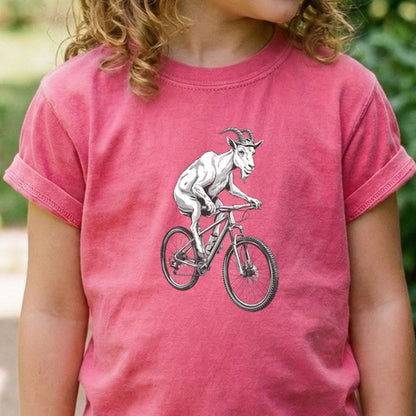 Mountain Goat Bike Kids Cotton T-Shirt