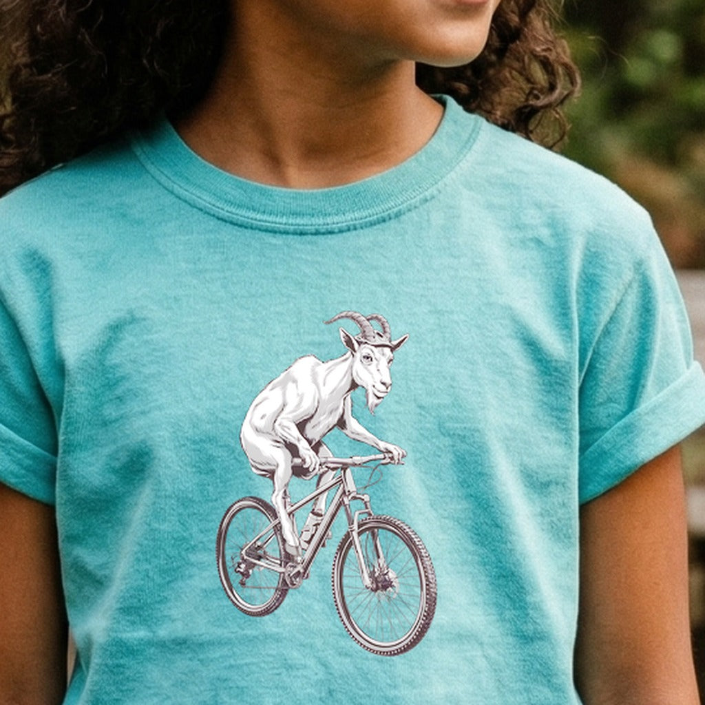 Mountain Goat Bike Kids Cotton T-Shirt