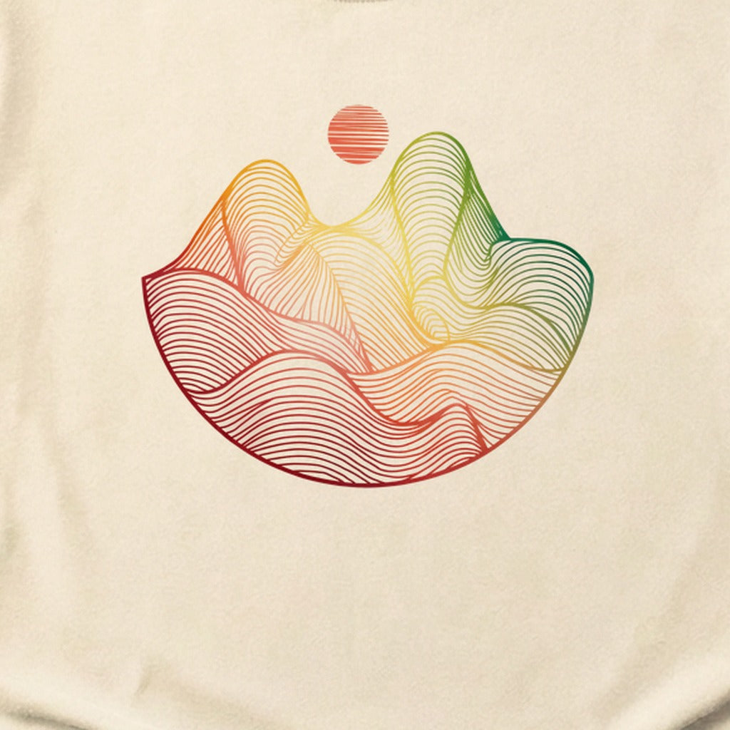 Mountain Sunset Woodblock Cotton T-Shirt