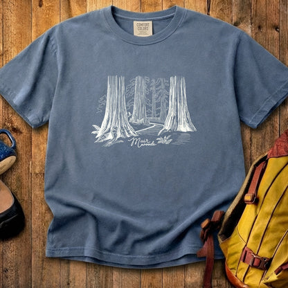 Muir Woods Line Drawing Cotton T-Shirt