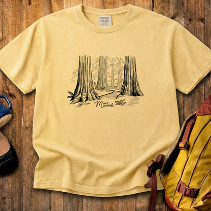 Muir Woods Line Drawing Cotton T-Shirt