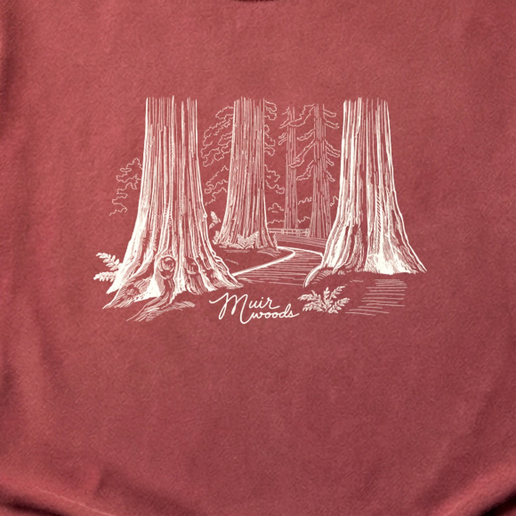 Muir Woods Line Drawing Cotton T-Shirt