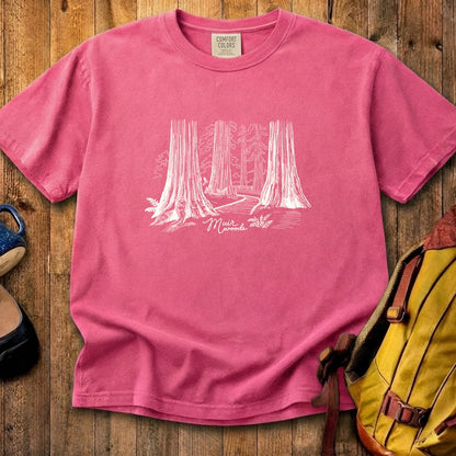 Muir Woods Line Drawing Cotton T-Shirt