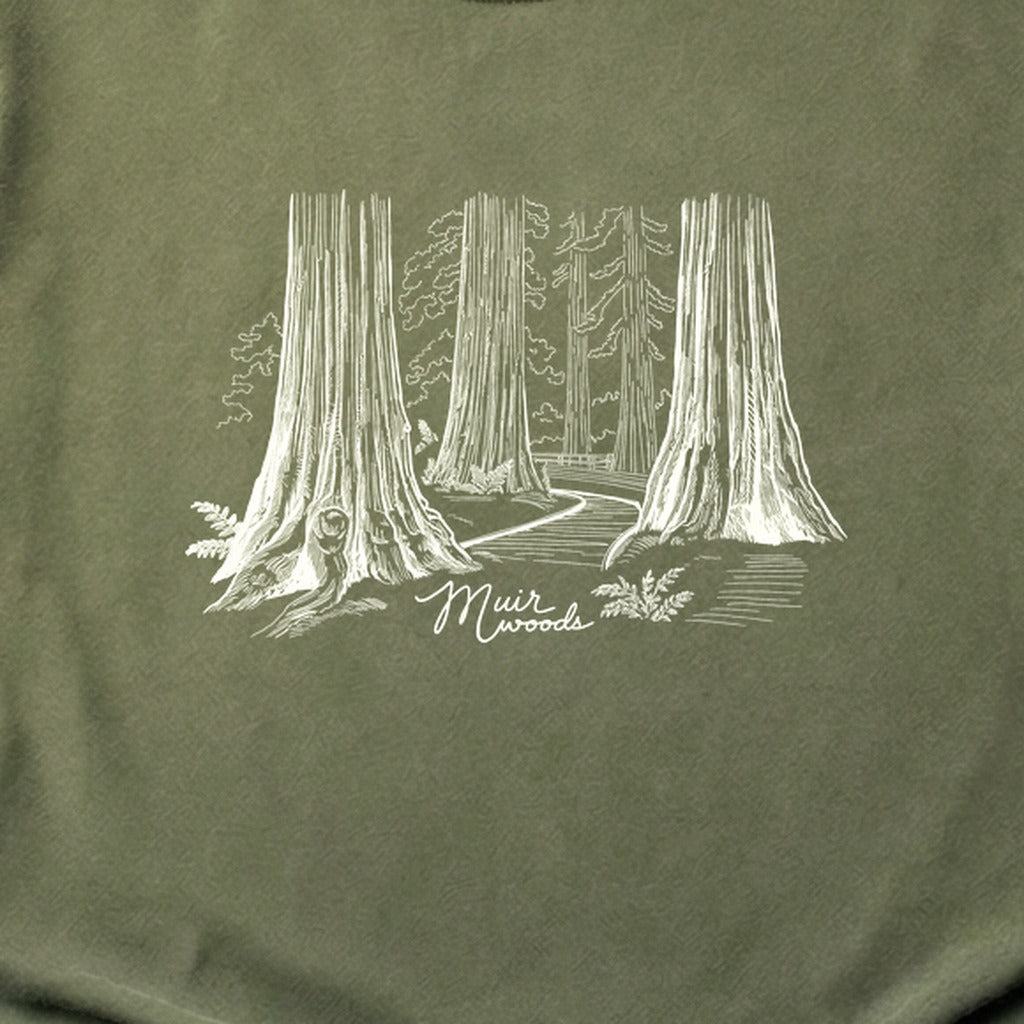 Muir Woods Line Drawing Cotton T-Shirt