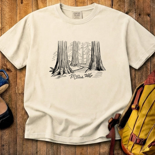 Muir Woods Line Drawing Cotton T-Shirt