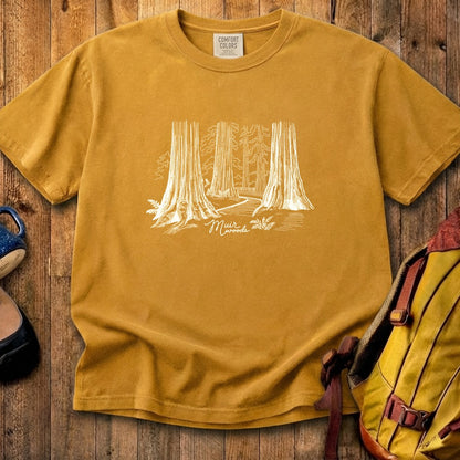 Muir Woods Line Drawing Cotton T-Shirt