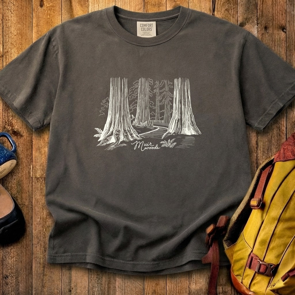 Muir Woods Line Drawing Cotton T-Shirt