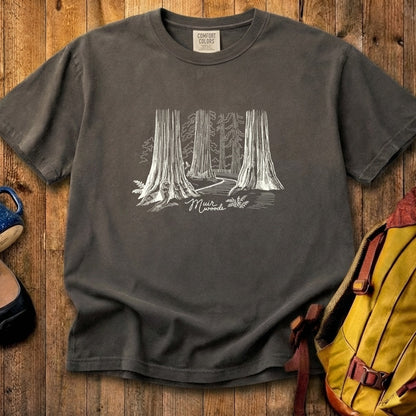 Muir Woods Line Drawing Cotton T-Shirt