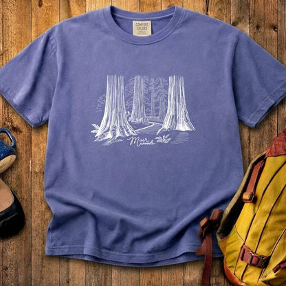 Muir Woods Line Drawing Cotton T-Shirt