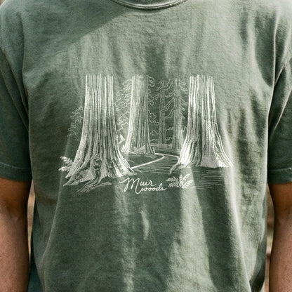Muir Woods Line Drawing Cotton T-Shirt