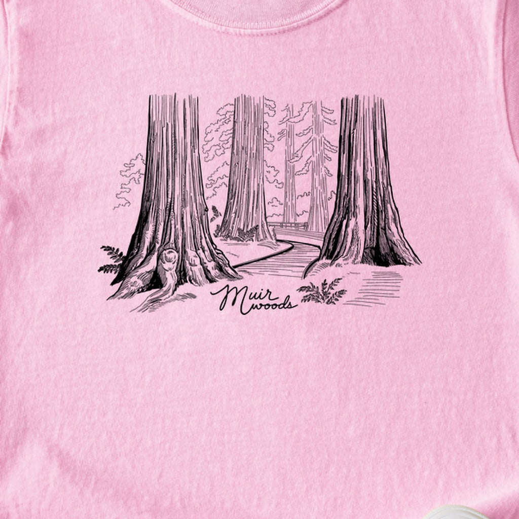 Muir Woods Line Drawing Kids Cotton T-Shirt