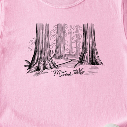 Muir Woods Line Drawing Kids Cotton T-Shirt