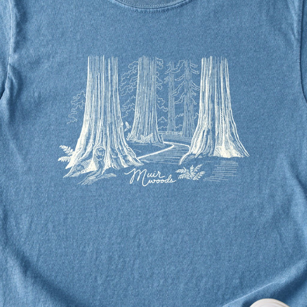 Muir Woods Line Drawing Kids Cotton T-Shirt