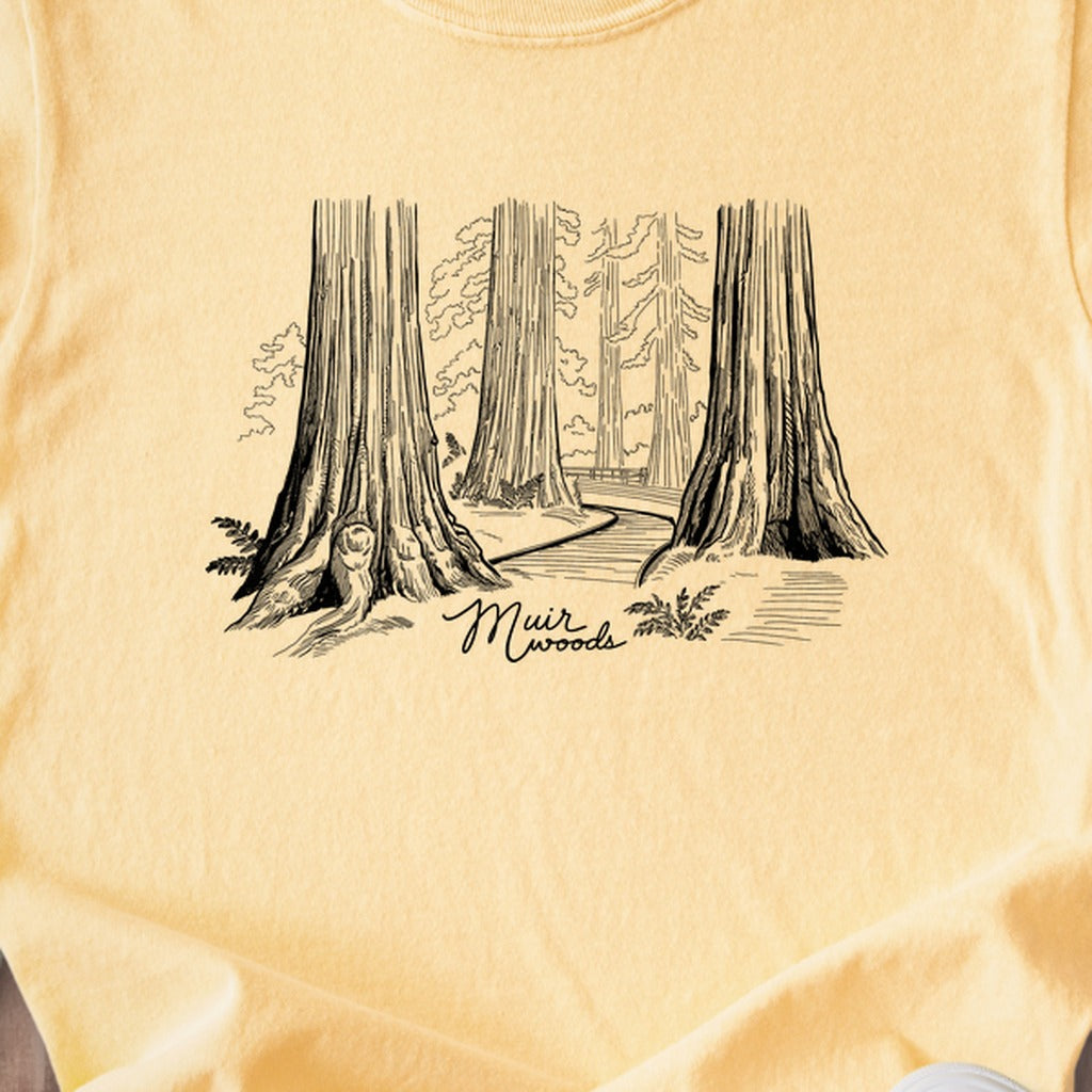 Muir Woods Line Drawing Kids Cotton T-Shirt