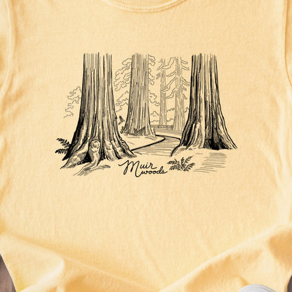 Muir Woods Line Drawing Kids Cotton T-Shirt