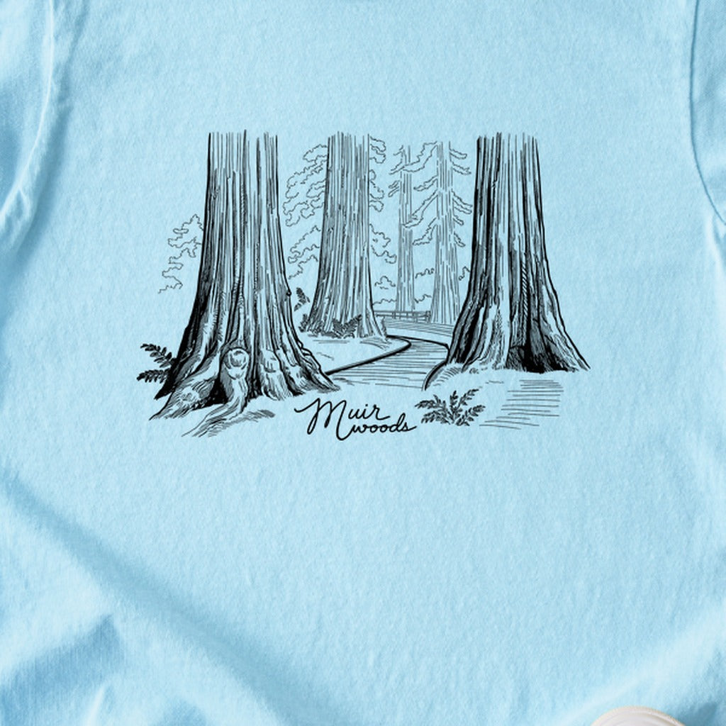 Muir Woods Line Drawing Kids Cotton T-Shirt