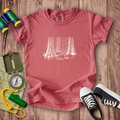 Muir Woods Line Drawing Kids Cotton T-Shirt