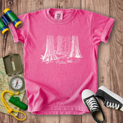 Muir Woods Line Drawing Kids Cotton T-Shirt